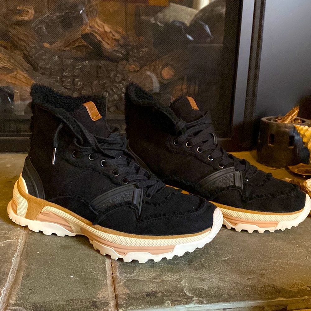 Coach Black Suede hybrid boot